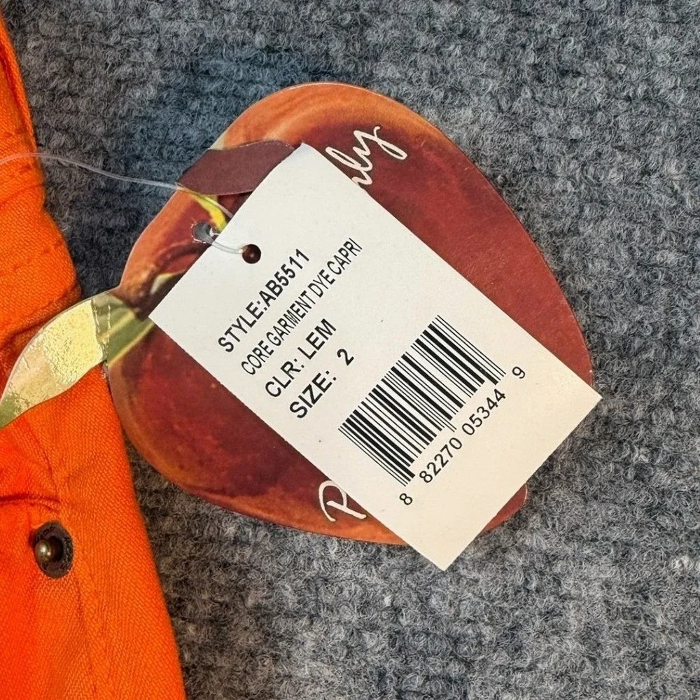 VTG Y2K Apple Bottoms Orange Capri Jeans Women's Size 2 Embroidered Logo NWOT - Picture 8 of 11